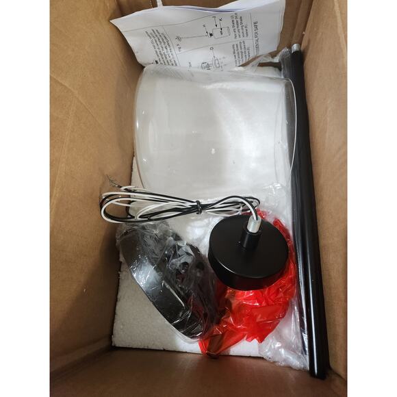 Pendant Light Black w/ Clear Glass Shade Kitchen Island Lighting 6" - Picture 6 of 6